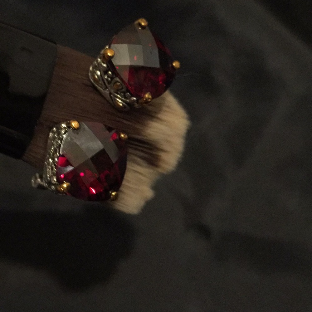 Ruby Red cushion earrings